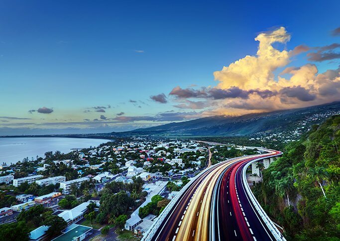 La Réunion au tombé de la nuit
